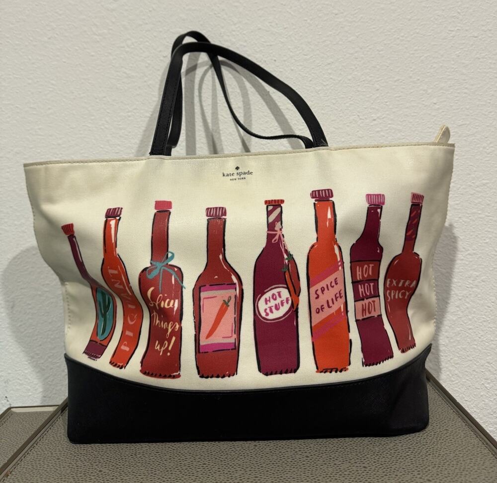 Kate Spade Hot Sauce Remmi WKRU5475 Coated Canvas Tote